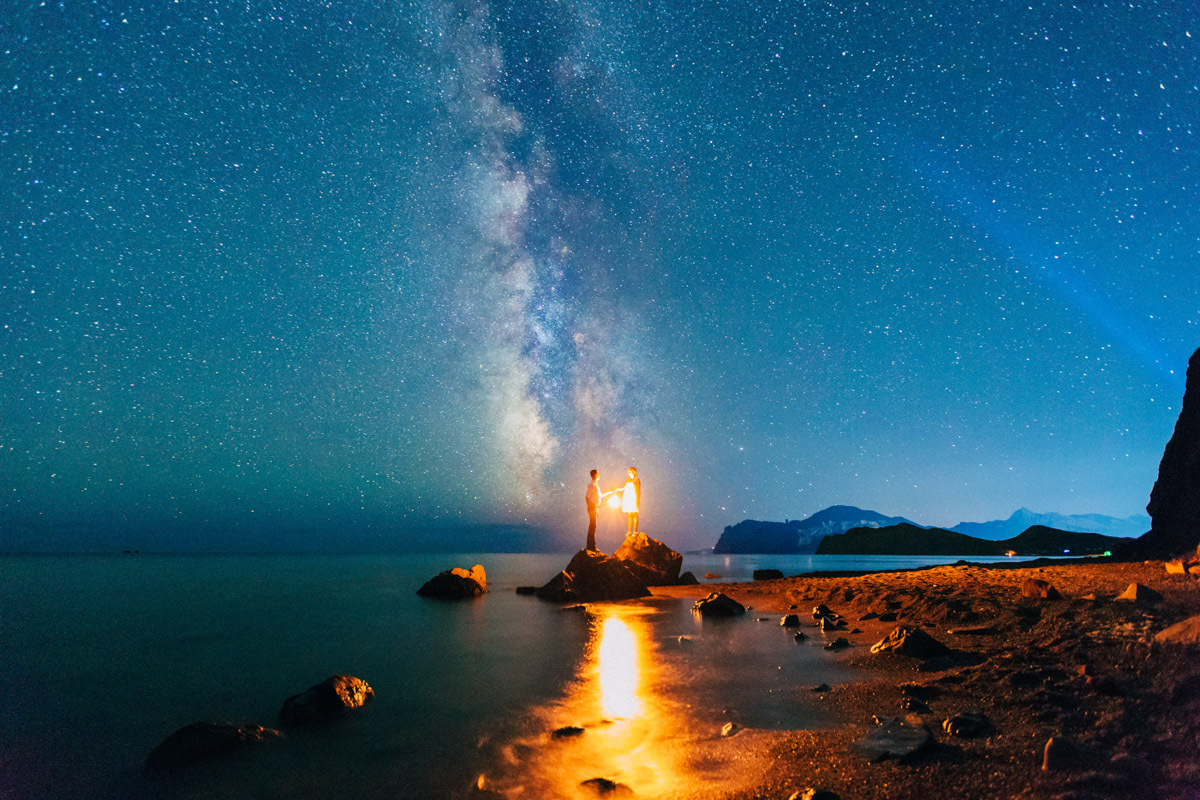 Ночная фотосессия со звездами в Крыму.